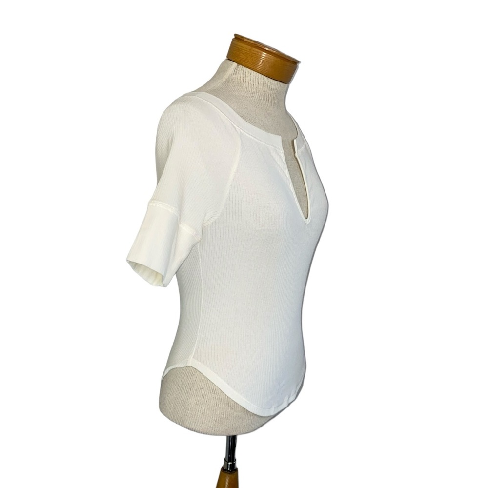 Free People Blake Ribbed BabyTee Cream XS - Picture 5 of 7